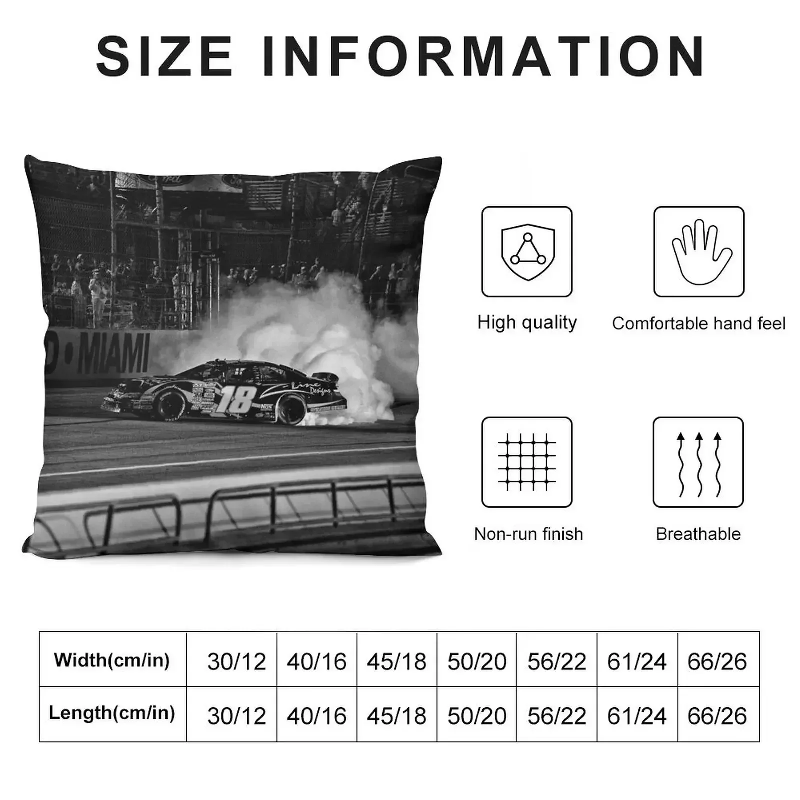 18 Kyle Bush Burn Out Throw Pillow Pillowcase Sofa Cushion pillow