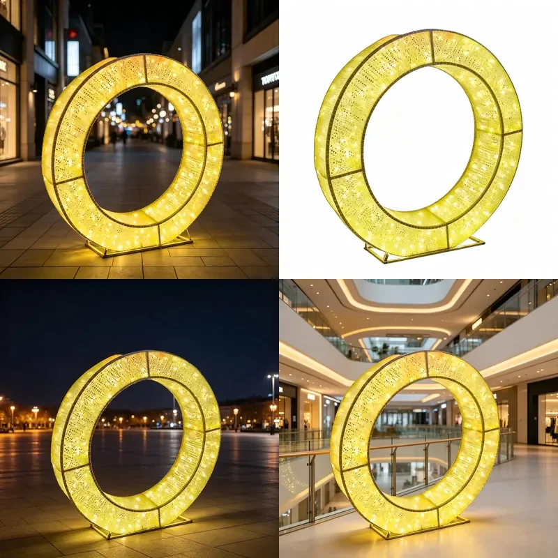 LED Ring Pattern Light IP65 Waterproof 3D Rope Light for Commercial Holiday Decoration