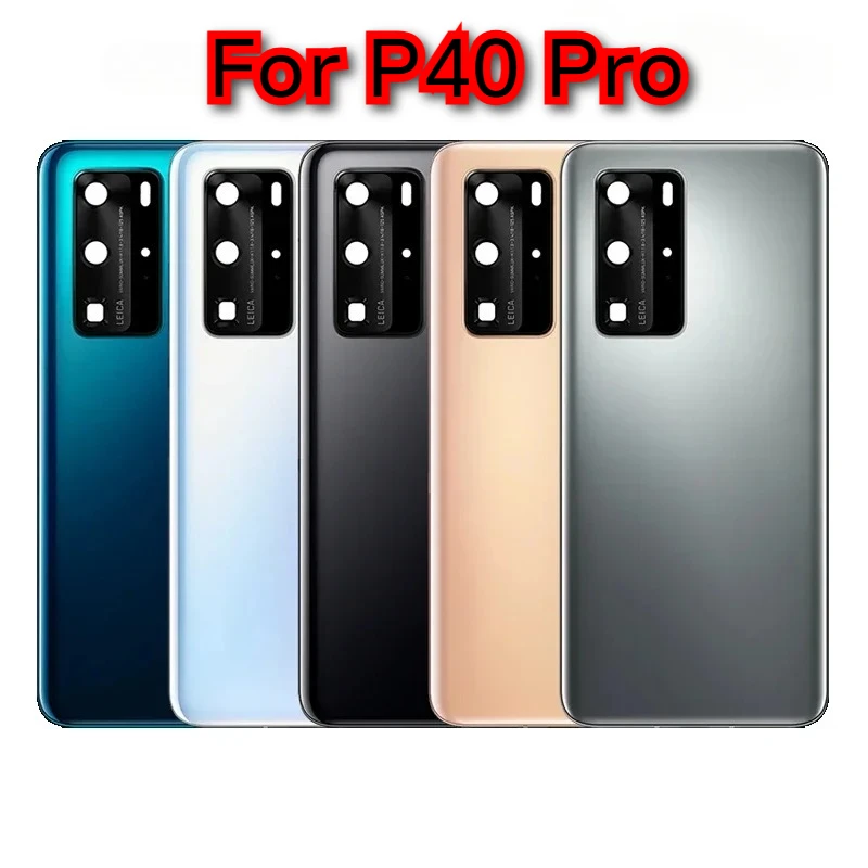 P40Pro P40 Battery Housing Back Rear Door Case & Camera Lens Cover With Adhesive For Huawei P40 / P40Pro Phone Accessory Repair