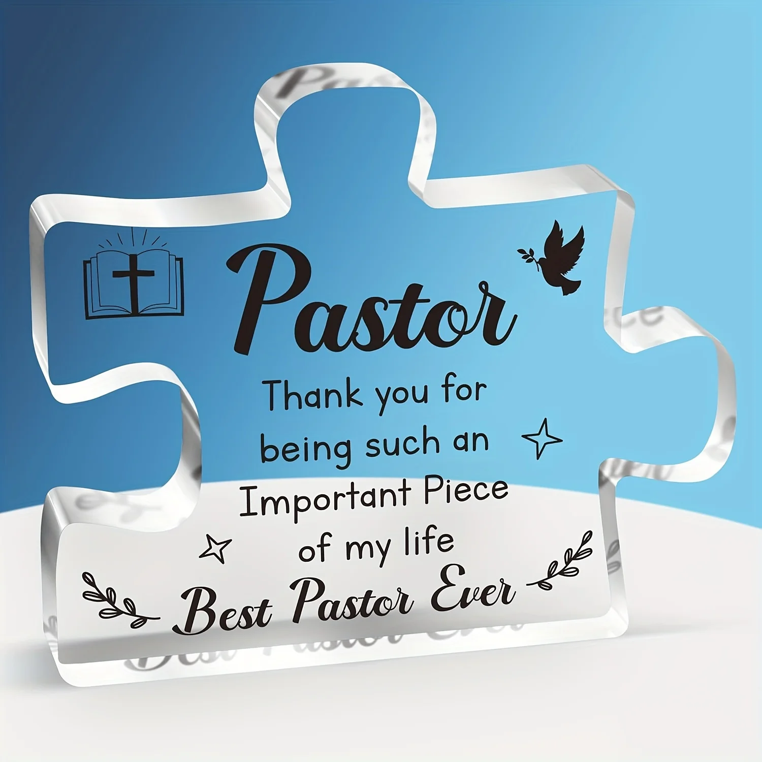 Best Pastor Ever Acrylic Puzzle Plaque | Perfect Christmas, Thanksgiving & Birthday Gift for Your Pastor