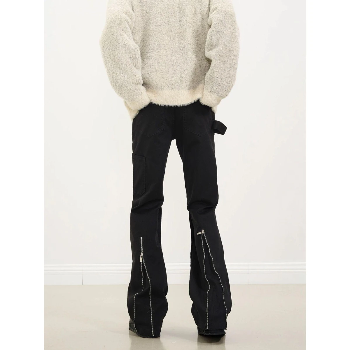 

Мужские джинсы в стиле ретро в американском стиле, уличные джинсовые брюки на молнии Ba с микро-расклешенными джинсами, молодежные трендовые износостойкие прямые брюки