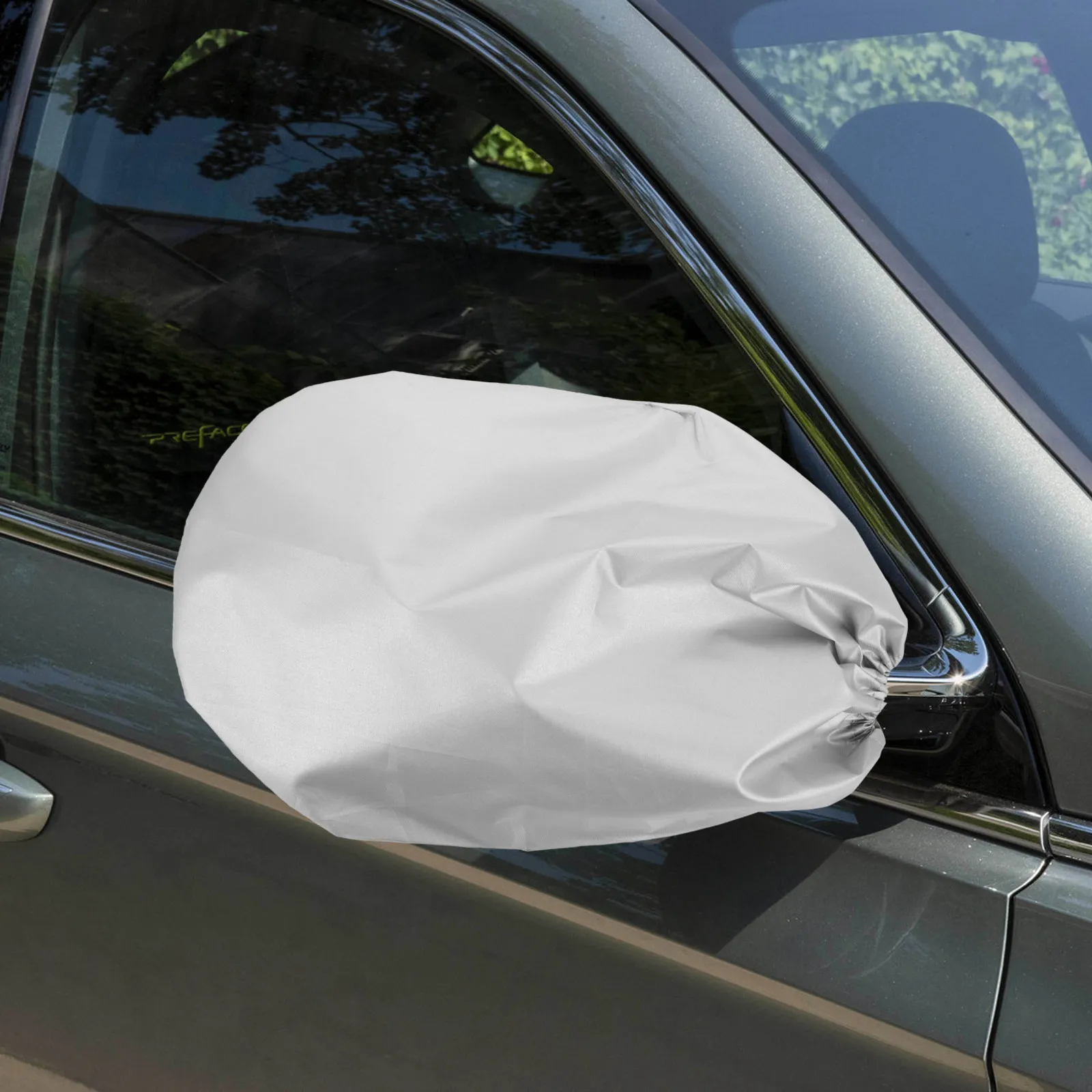 2Pcs Waterproof Sun Uv Snowproof Rear View Mirror Cover for Cars Silver Coated Oxford Fabric Quick Install No Tools Side Mirror