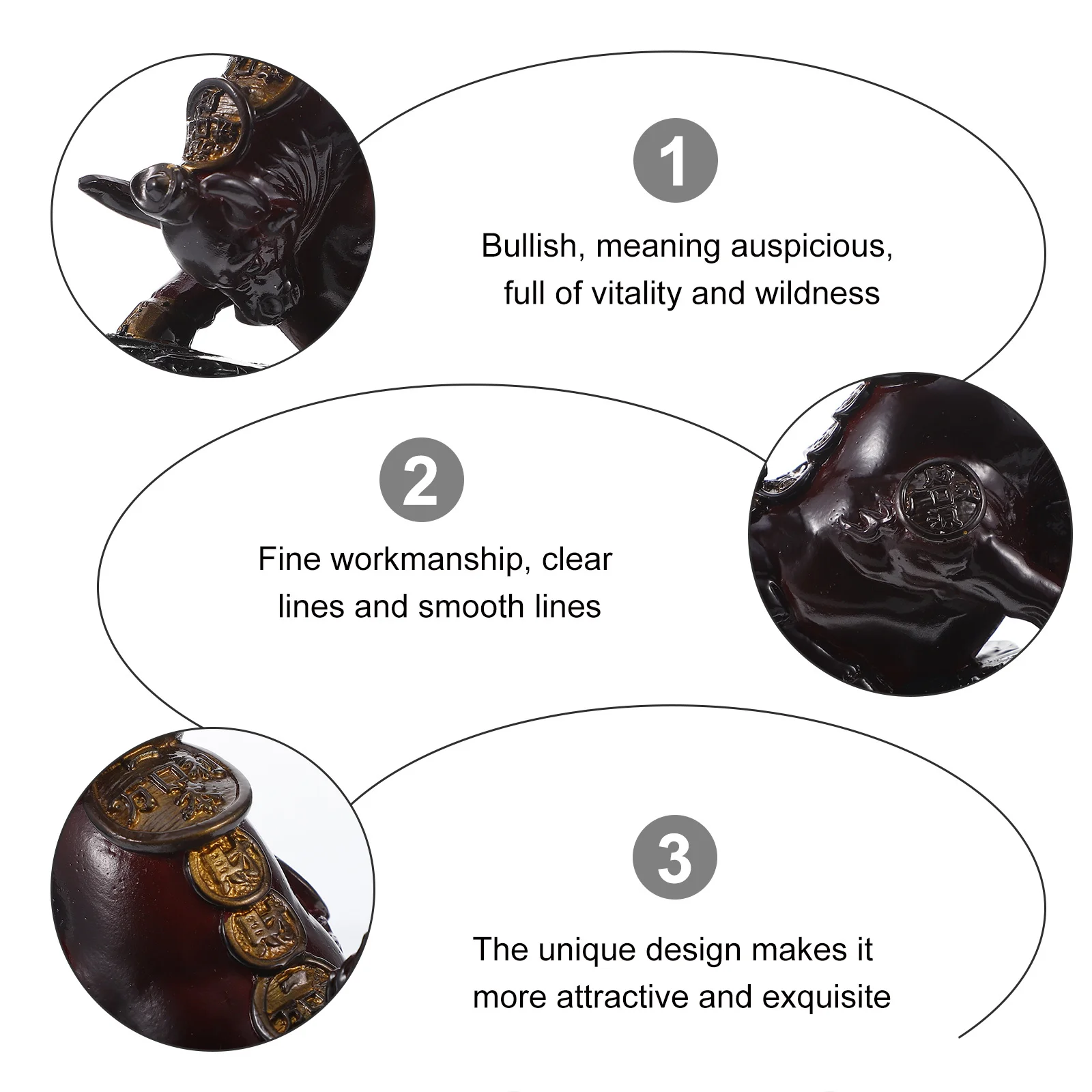 

Crafts Sculpture Purple Clay Tea Pet Discoloration Ornament Bull Figurine