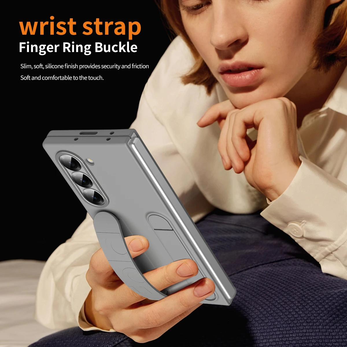 For Samsung Galaxy Z Fold 6 Phone Case WristBand Stand Shockproof Fold6 360 Full Protection Tempered Glass Folding Cover