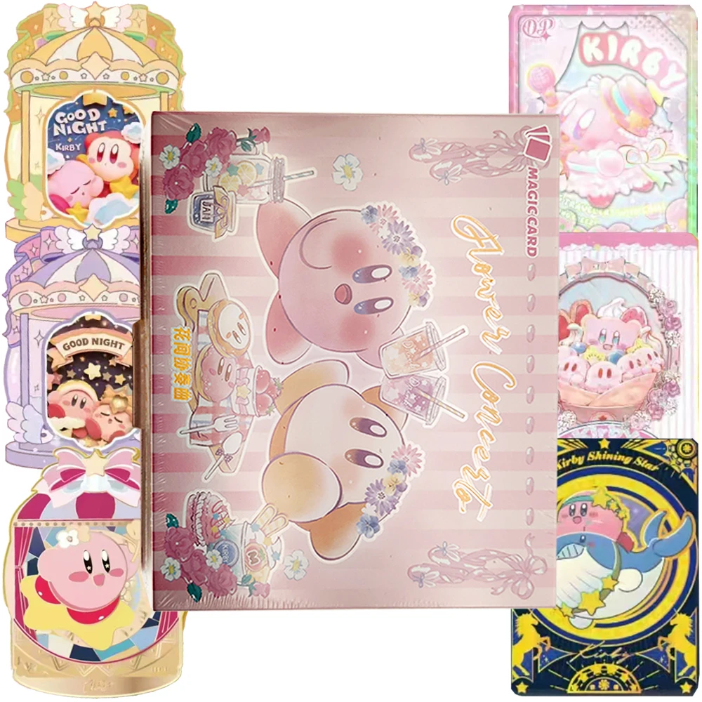 

Kirby Collection Cards Toys Classic Game Image Cute Pink Star Exquisite Enamel Rotating Series Cards Children's Precious Gifts