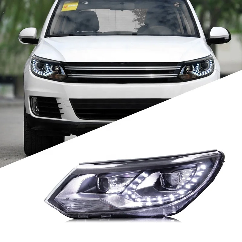 

Front Lamp Suitable for vw Tiguan 2013-2017 Headlight Assembly Modification LED Tear-eye Daytime Running Light Xenon Headlamp