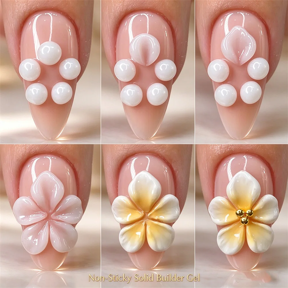 5/15ml White Solid Builder Gel For Nails Hard Gel Extension Builder Nail Gel Non-Sticky Hand 3D DIY Sculpture Nail Poly Art Gel