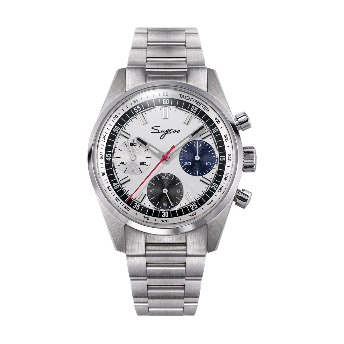 Sugess Mens Watch 38mm Chronograph Mechanical Wristwatches Tianjin Gooseneck Movement Sapphire Crystal Roulette Dial S465 new image 3