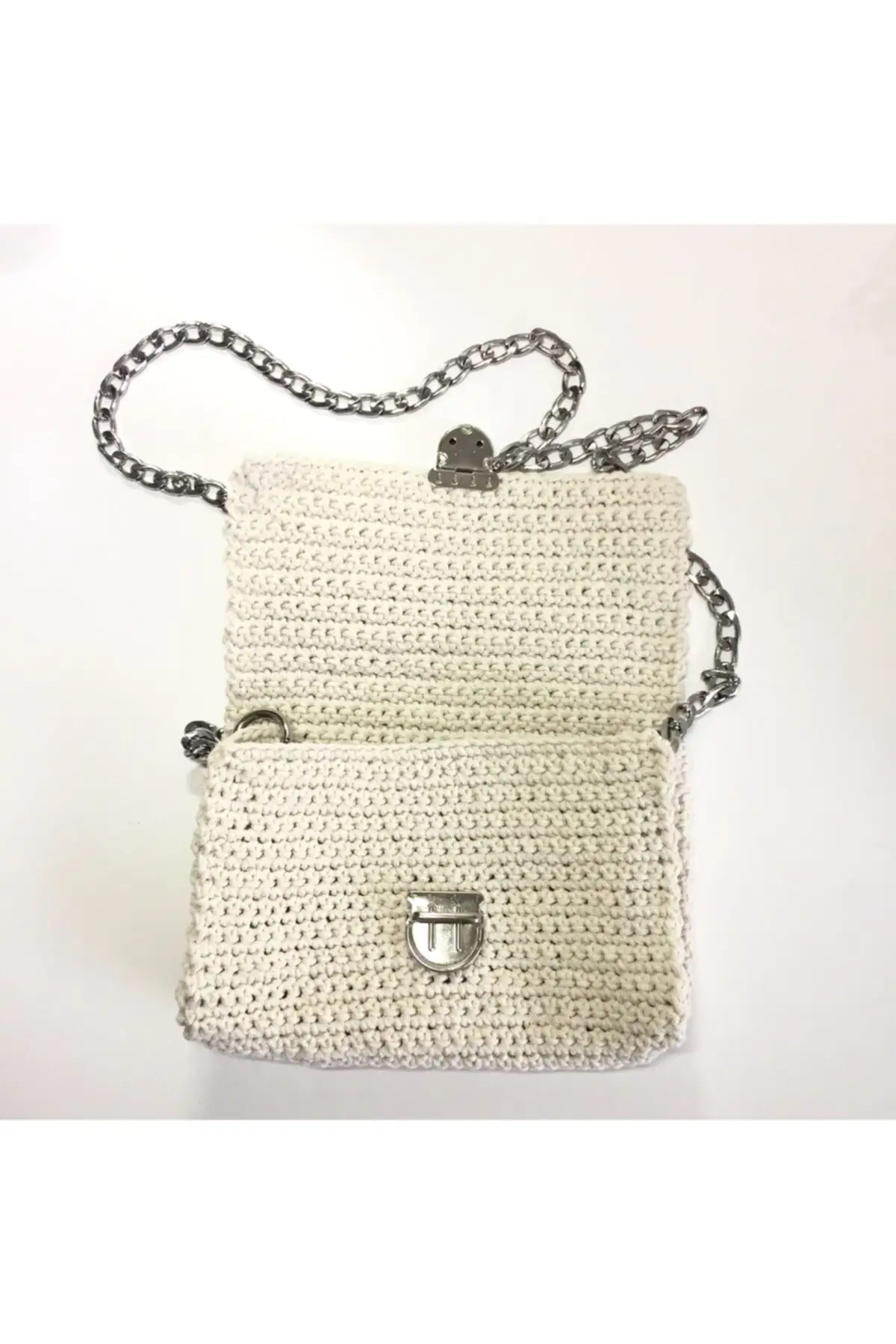 Uras Women Stone Color Hand And Shoulder Mesh Bag Handmade Women bag Shoulder Bag Handmade