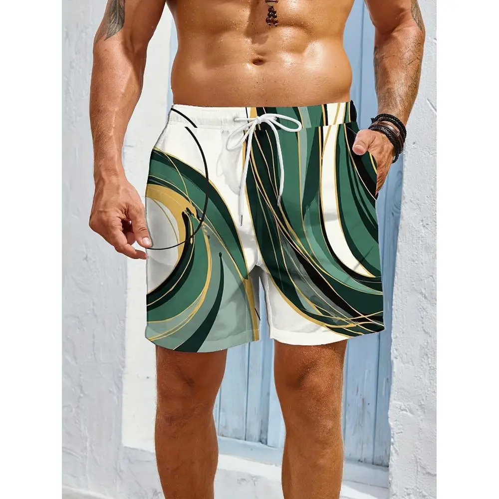 1pcs Men's Short swim trunks2026 Summer 3D Printed Short sleeve Quick drying Pants sport running Polyester Breathable