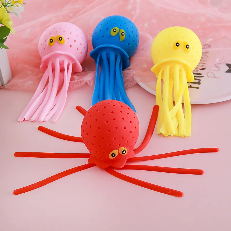 Children's Sensory Floating Water Squeeze Bath Octopus Stress Relief Toy, Suitable For Summer Swimming Pool And Bath Play