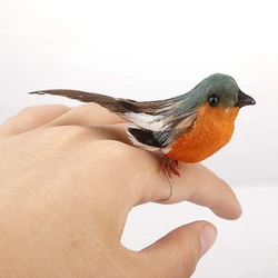 Little Robin Bird Outdoor Garden Ornaments Decoration Robin Bird Decoration Artificial Feather Bird Craft Ornament Simulation