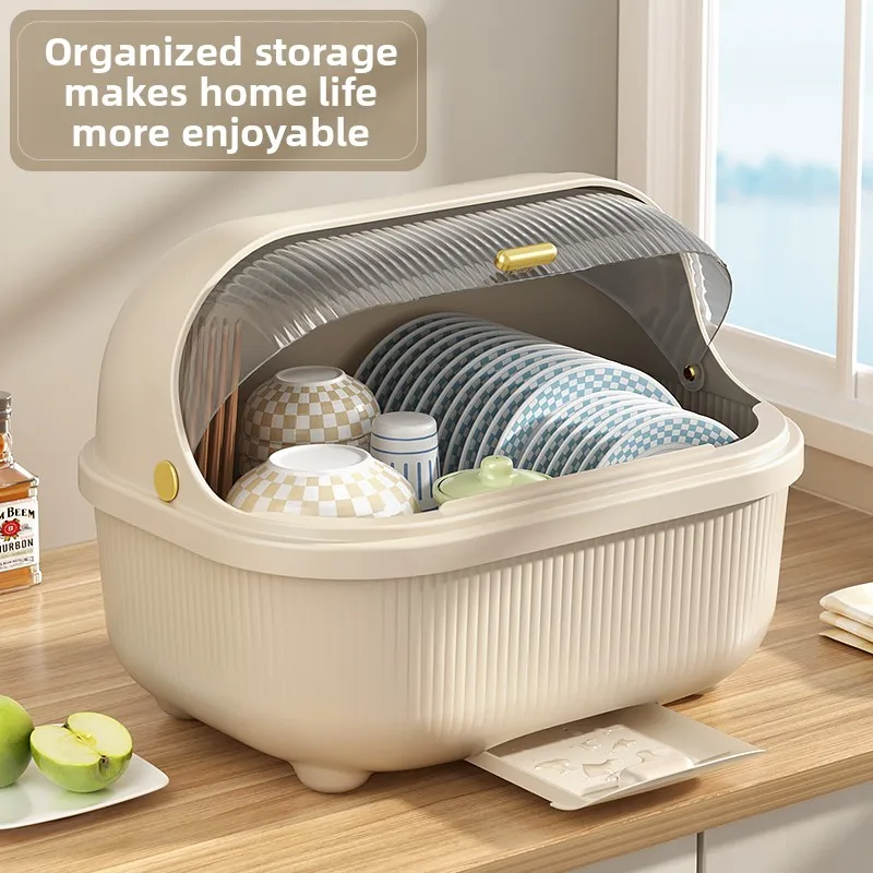 

Кухонный органайзер для посуды с крышкой, пылезащитный, для домашнего использования, подставка для тарелок с функцией сушки