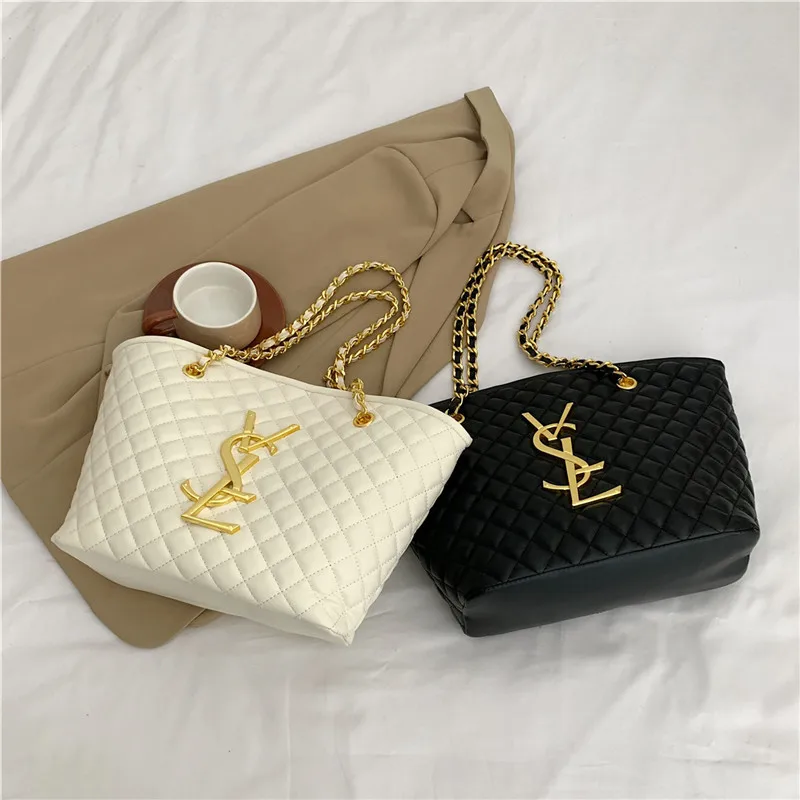 حقائب نسائية ذات سعة كبيرة للمصممين الجدد لعام 2025 - حقائب كتف فاخرة بنمط الماس القديم مع نسيج عالي الجودة B #3