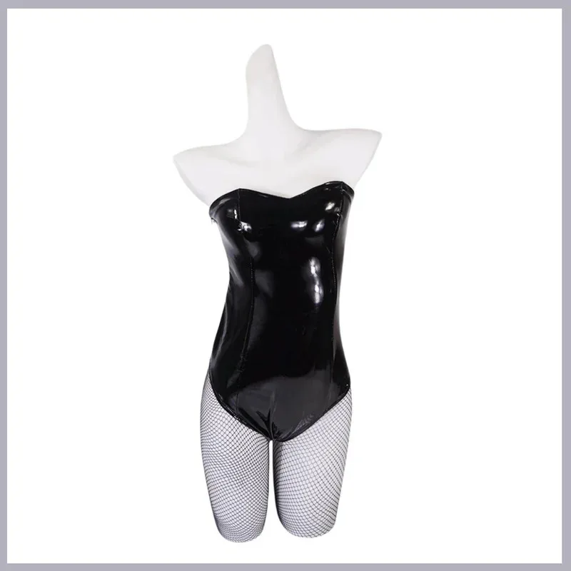 Anime My Dress-Up Darling Kitagawa Marin Cosplay Costume Bunny Girl Black PU Jumpsuits Wig Woman Sexy Carnival Halloween Suitx;2