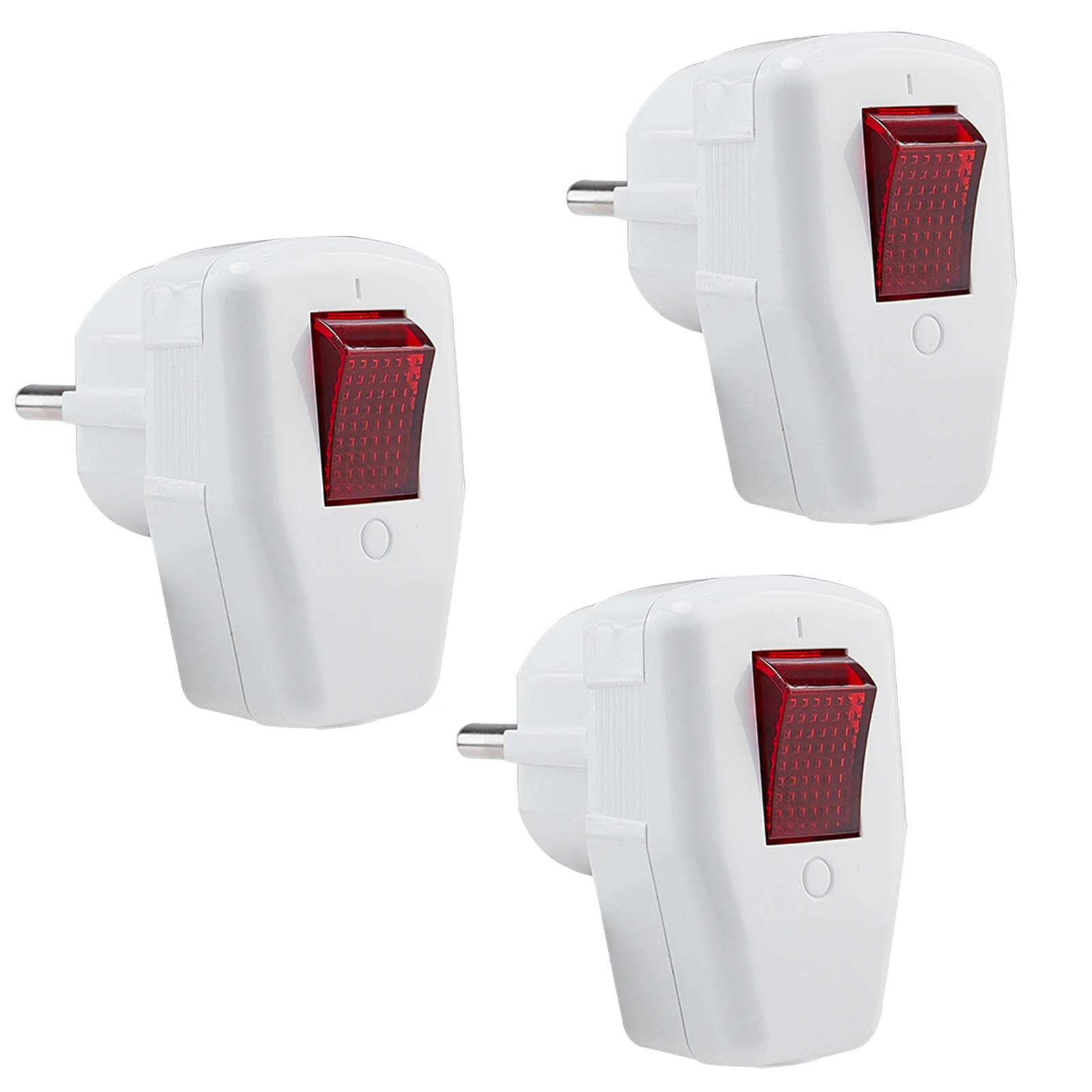 3pcs Schuko Plug Rewireable Power Plug with Switch Germany Standard 250V EU Electrical Schuko Socket Adapter Wiring Connector