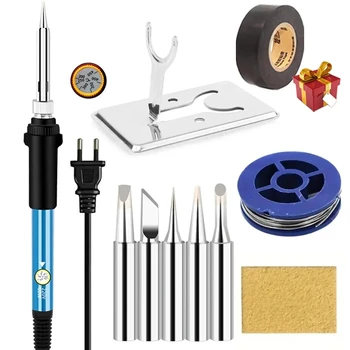 온도 조절 가능 교체 납땜 다리미 팁 세트, 10 인 1 납땜 다리미, 디지털 디스플레이 온도조절기 수리 도구, 60W Best5 온도 조절 가능 교체 납땜 다리미 팁 세트, 10 인 1 납땜 다리미, 디지털 디스플레이 온도조절기 수리 도구, 60W Best5