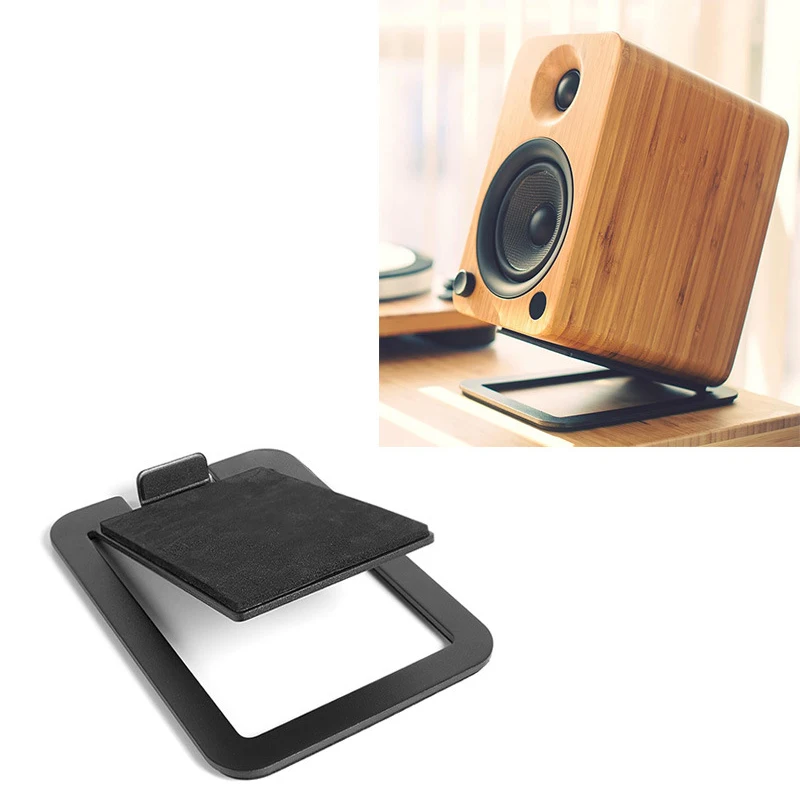 1 قطعة الكربون الصلب سطح المكتب حامل الصوت قاعدة امتصاص الصدمات وتحسين جودة الصوت قوس مكبر الصوت لمكبر صوت الكمبيوتر