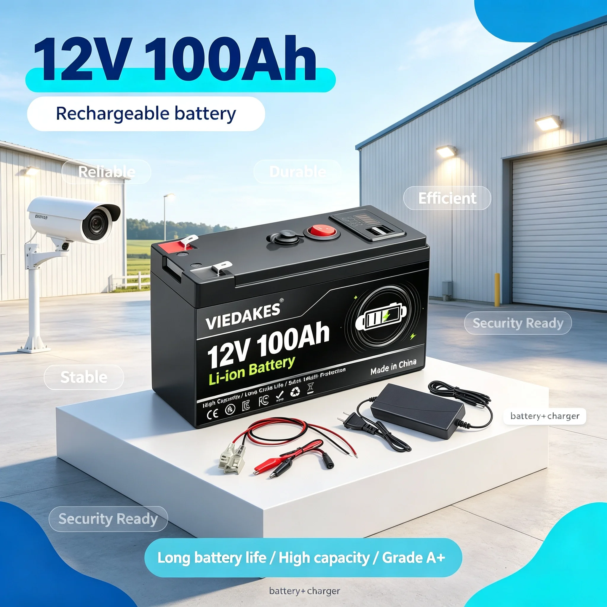 12V 100Ah lithium Battery, Deep 4000+Cycle Built-in BMS for camping power supply, boat, spray, e-wheel, fish finder☽🔥⚡️