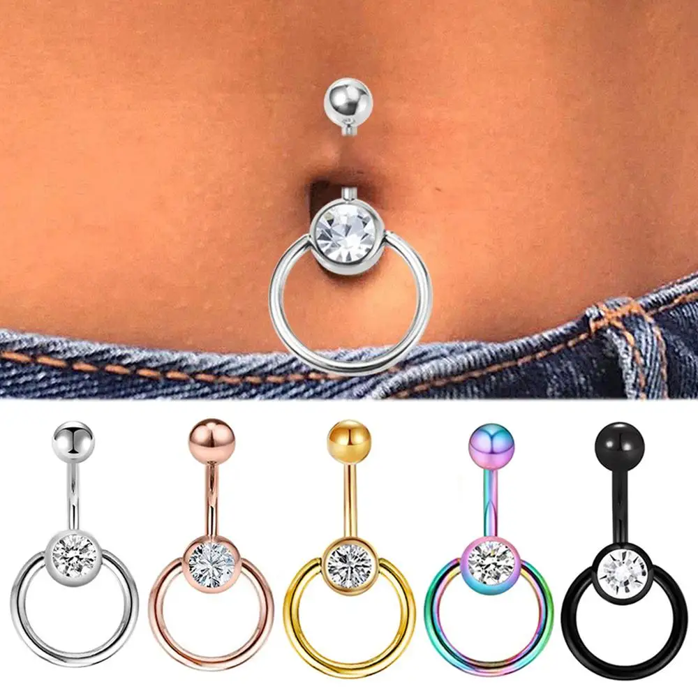 1 Piece 14G Sexy Surgical Steel Navel Piercing Ball CZ Belly Piercing Ombligo Belly Button Rings Nombril Navel Ring Body Jewelry