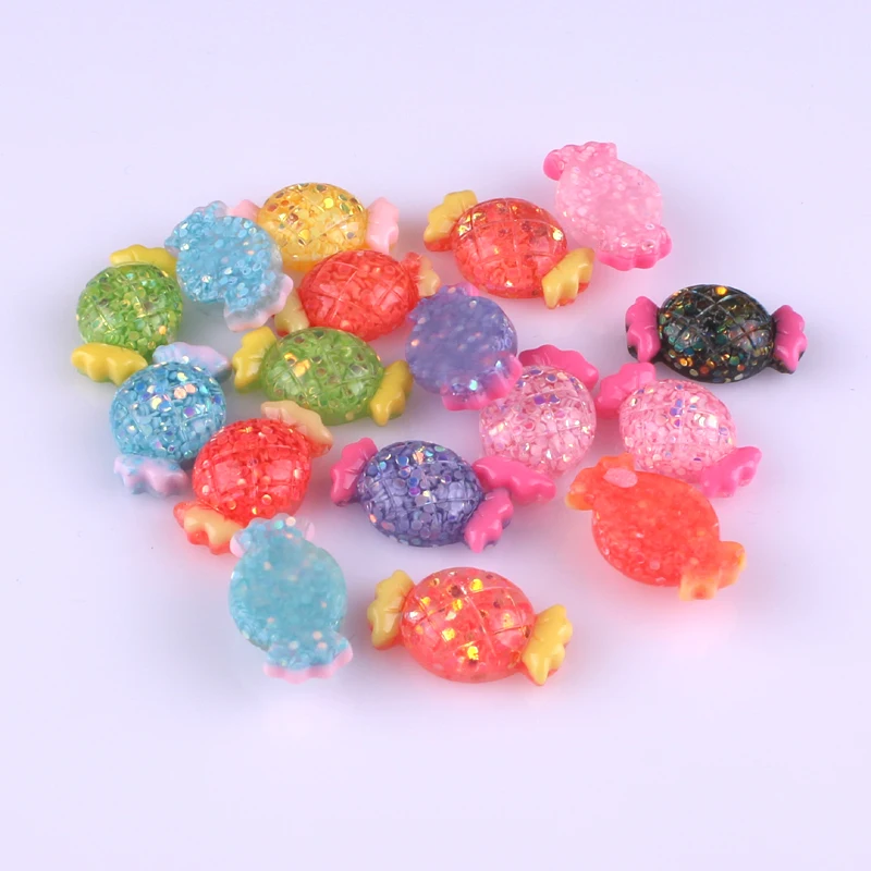 10pcs Mix Cute Candy Flatback Resin Cabochon Hair Pin Phone Case Home Decor DIY Scrapbook Embellishments Crafts Accessories