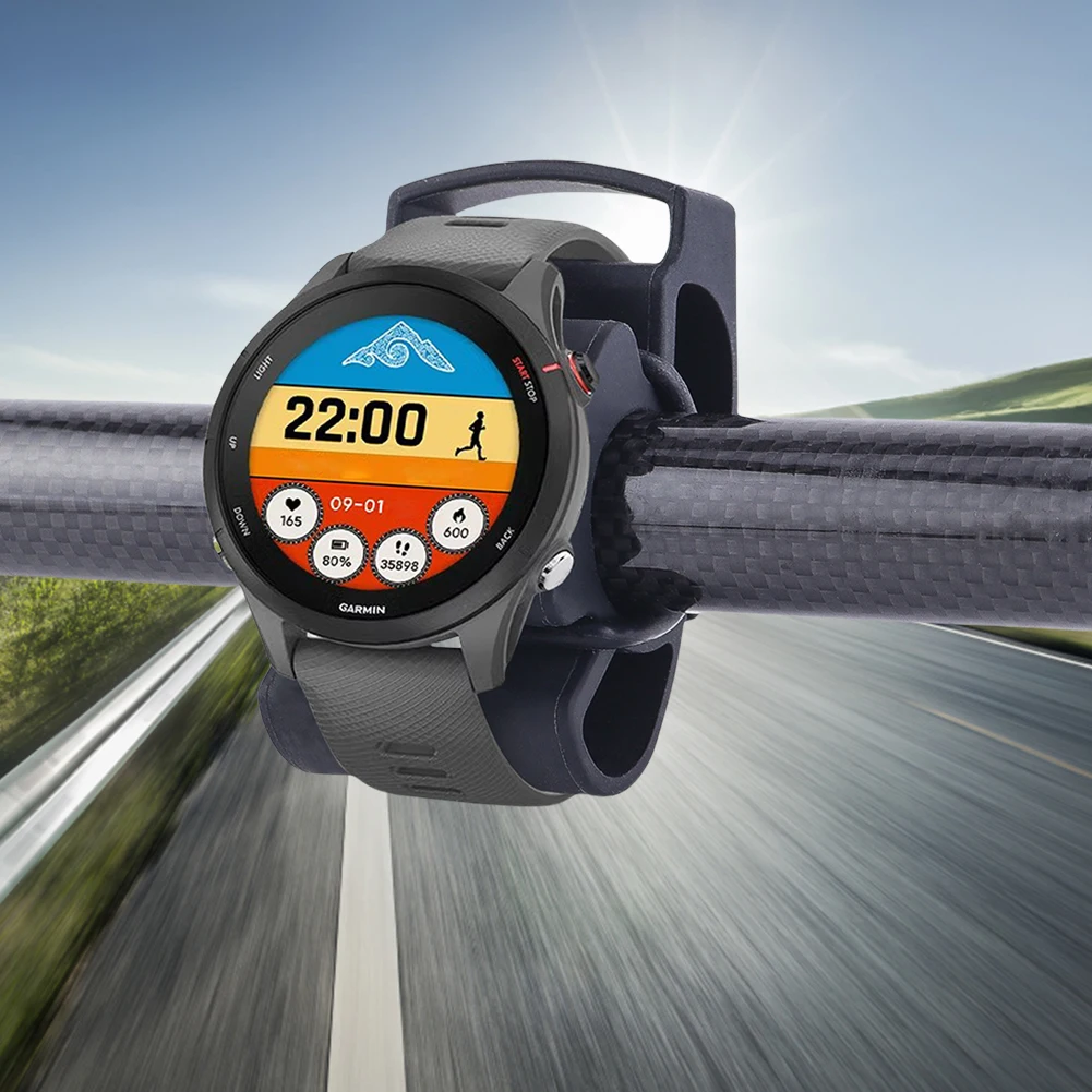 Fahrrad-Uhrenhalterung aus Silikon, Herzfrequenzmesser-Ständer, Fahrradlenker-Uhrenhalter für TOMTOM/TICWATCH/SUUNTO Uhren