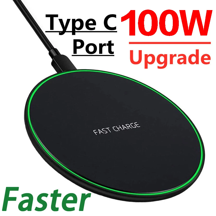 NEW 100W Fast Wireless Charger Pad for iPhone 14 13 12 15 Pro Max X 8 For Samsung Galaxy S21 S20 S10 S9 Xiaomi Wireless Charging