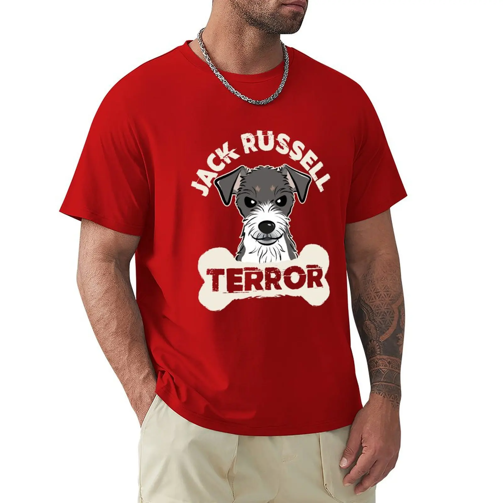 Jack Russell Terrier Terror lustige Hund Haustier Tiere schwarz & weiß T-Shirt Jungen Tier druck Zoll entwerfen Sie Ihre eigenen T-Shirt Männer