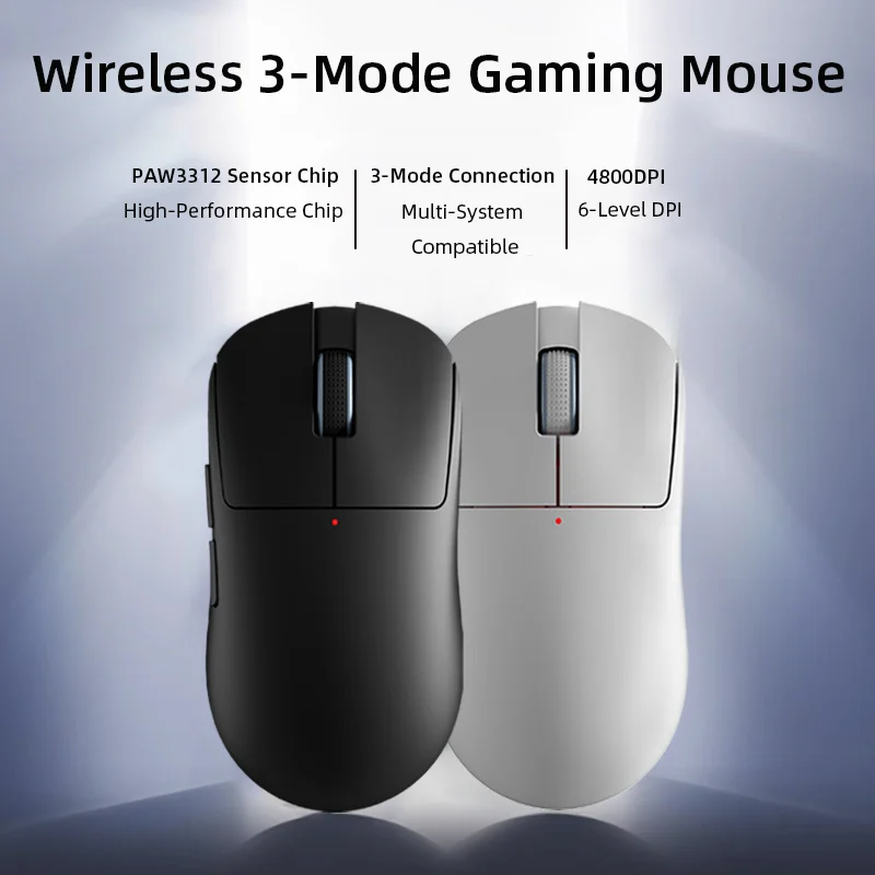 Wireless 3‑Mode Gaming Mouse Rechargeable RGB Light Effect High‑Performance Chip Macro Programming For Small Hand Mause
