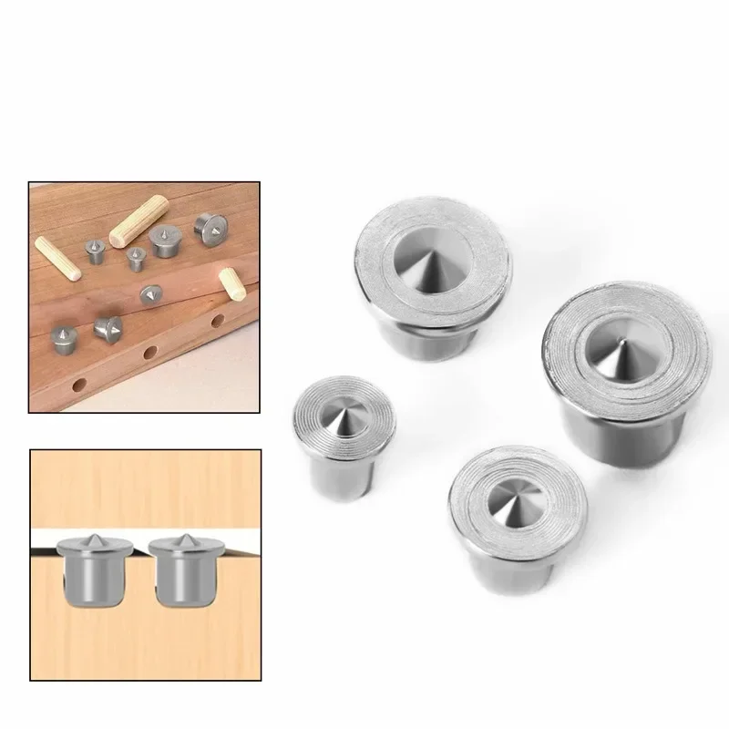 48PCS Carbon Steel Dowel Drill Centre Points Pin 6/8/10/12mm Wood Timber Marker Hole Tenon Center Set Tenon Placement