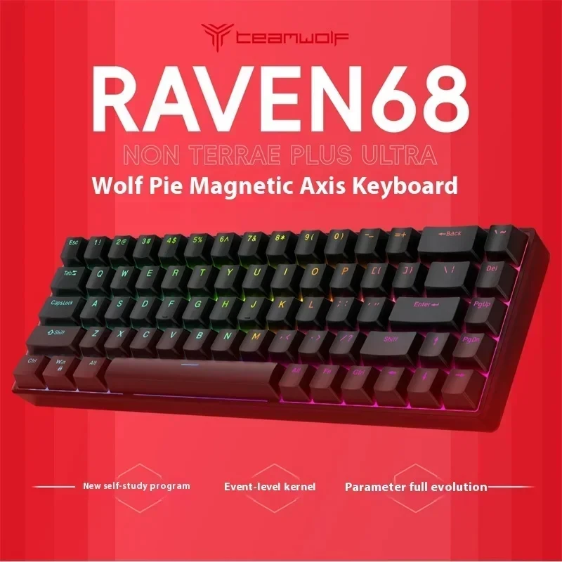 Teamwolf Raven68 Wired Mechanical Keyboard With Magnetic Switch 8K Quick Trigger Hot Swap RGB Fps Customized Gaming Keyboard