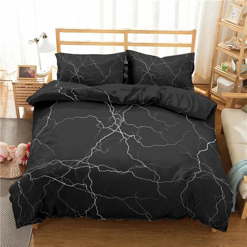 

Lightning Bedding Set Natural Phenomenon Black Duvet Cover Set For Bedroom Bed Quilt Cover Corlorful Bedspread