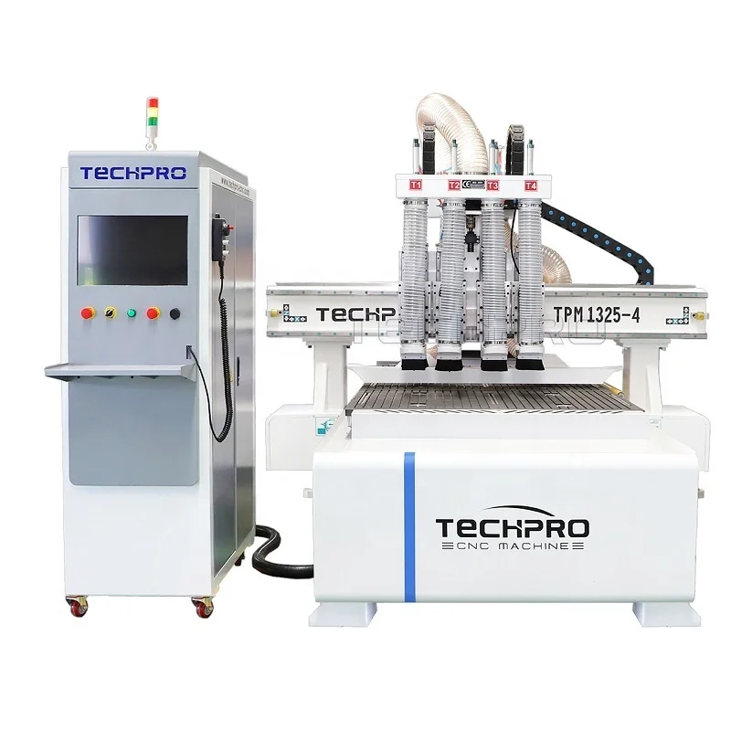 The Best Wood Engraving 1325 CNC Hine 4X8 Multi Process Head Cnc Router For Wooden Furniture Making