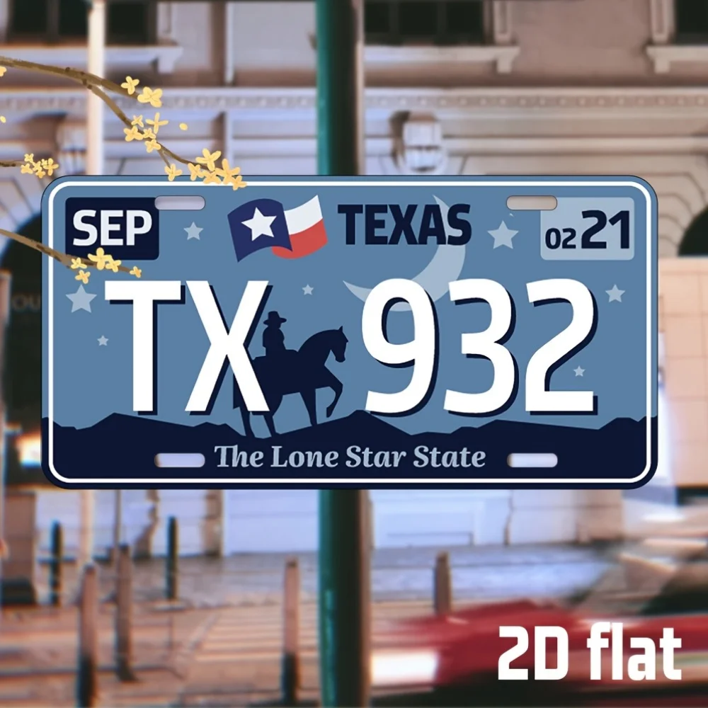 Texas-Themed Metal Wall Plaque - Waterproof Rustic Decor with Lone Star State Design, Easy to Install for Home, Garage, Cafe,