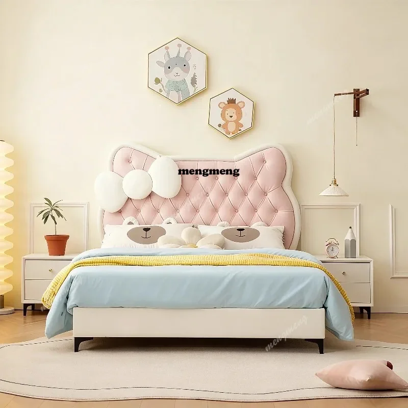 Cartoon minimalism children's bed 150x200cm cute elegant design Double bed comfortable modern camas matrimoniales furniture