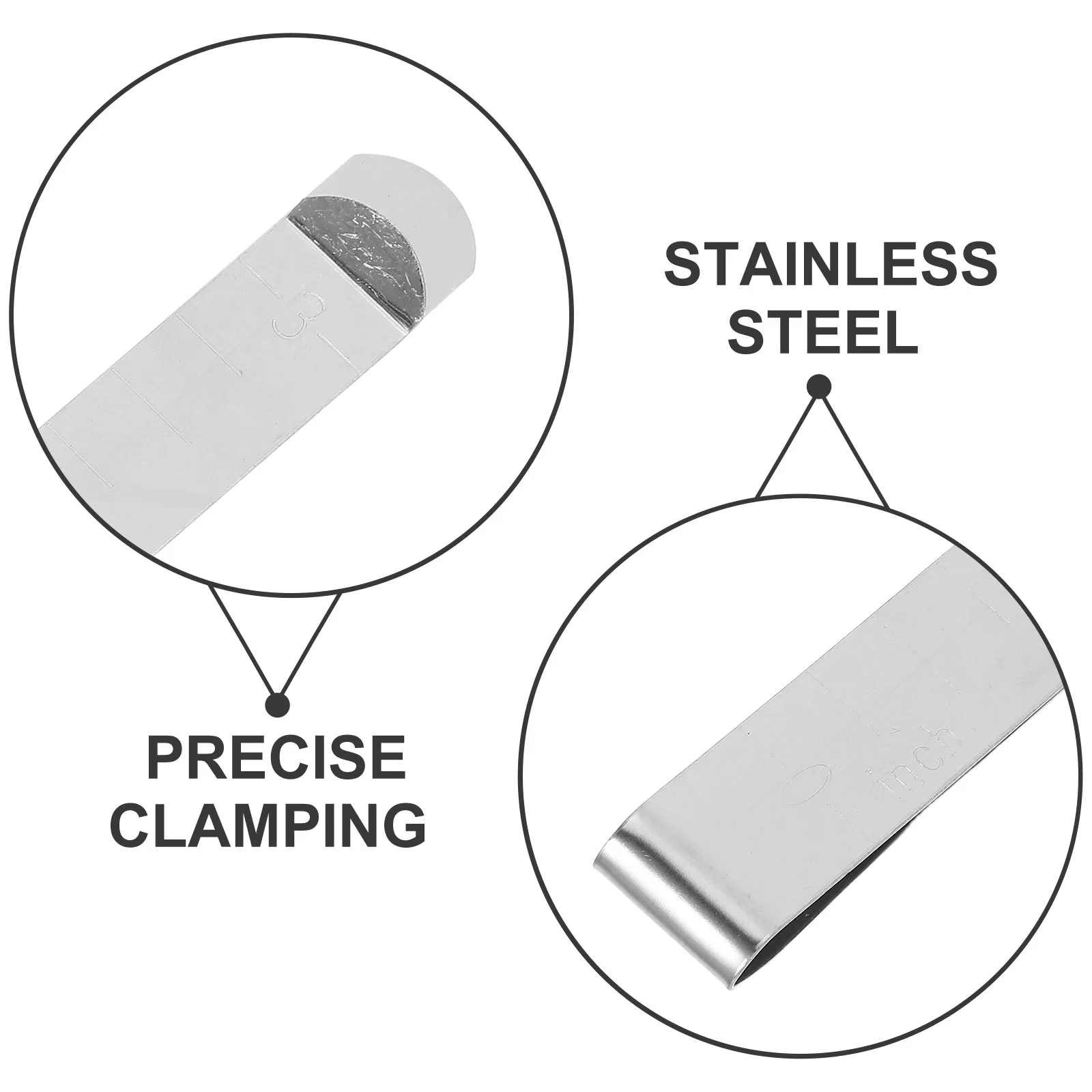 18Pcs Stainless Steel Hemming Clips 3 Inches Scale Ruler Multipurpose Sewing Fabric Clips Quilting Supplies Dressmaking Pant Hem