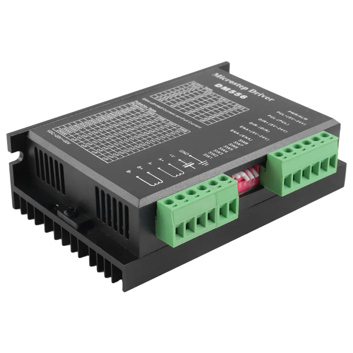DTDT hot-DM556 CNC Digital Stepper Motor Driver 2-Phase Stepper Motor Driver 20-50V DC Max 5.6A 128 Subdivision for Motor