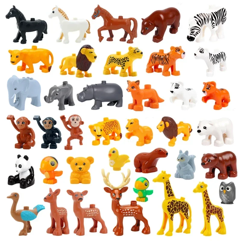 Big Size Building Blocks Forest Animals Lion Deer Panda Beast Enlightenment Toys Compatible Large Blocks Children Kids Gifts