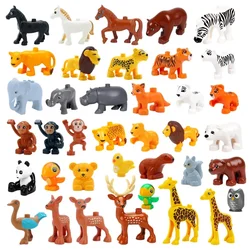 Blocs de construction de grande taille, animaux de la forêt, Lion, cerf, Panda, bête, jouets d'éveil compatibles, grands blocs, cadeaux pour enfants