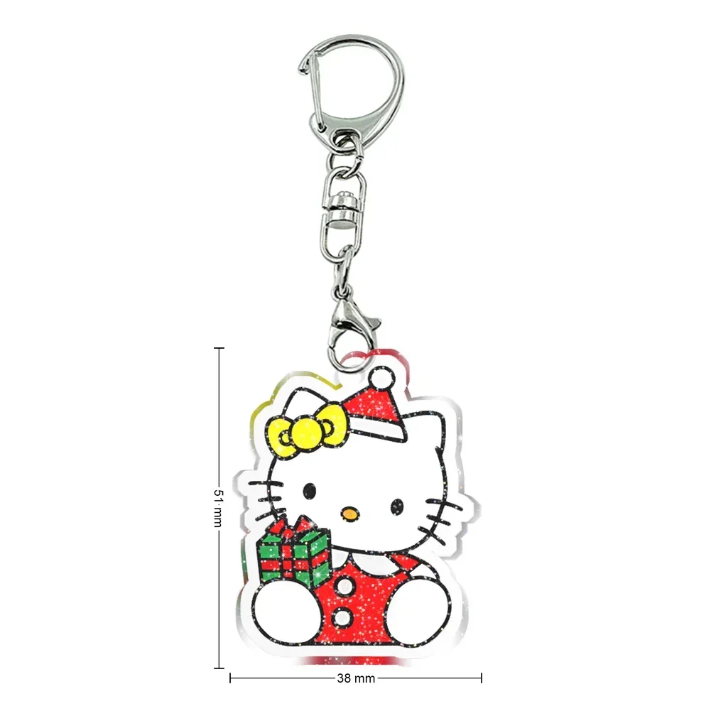 

Cartoon Man Woman Sanrio Hellokitty Key Chain Acrylic Pendant Key Ring Car Keychain Toy Gift For Fans