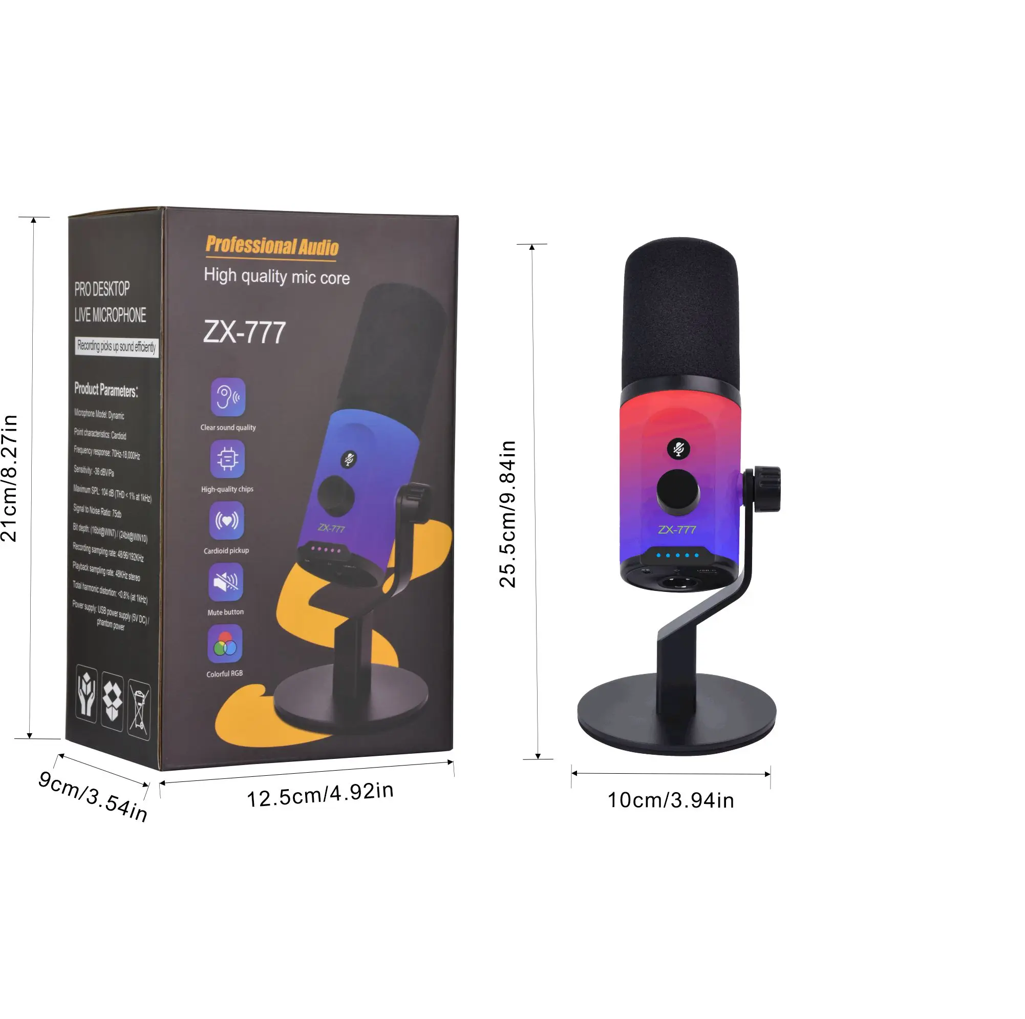 マイク Adjustable Microphone ZX-777 PRO Noise Cancelling XLR Dynamic