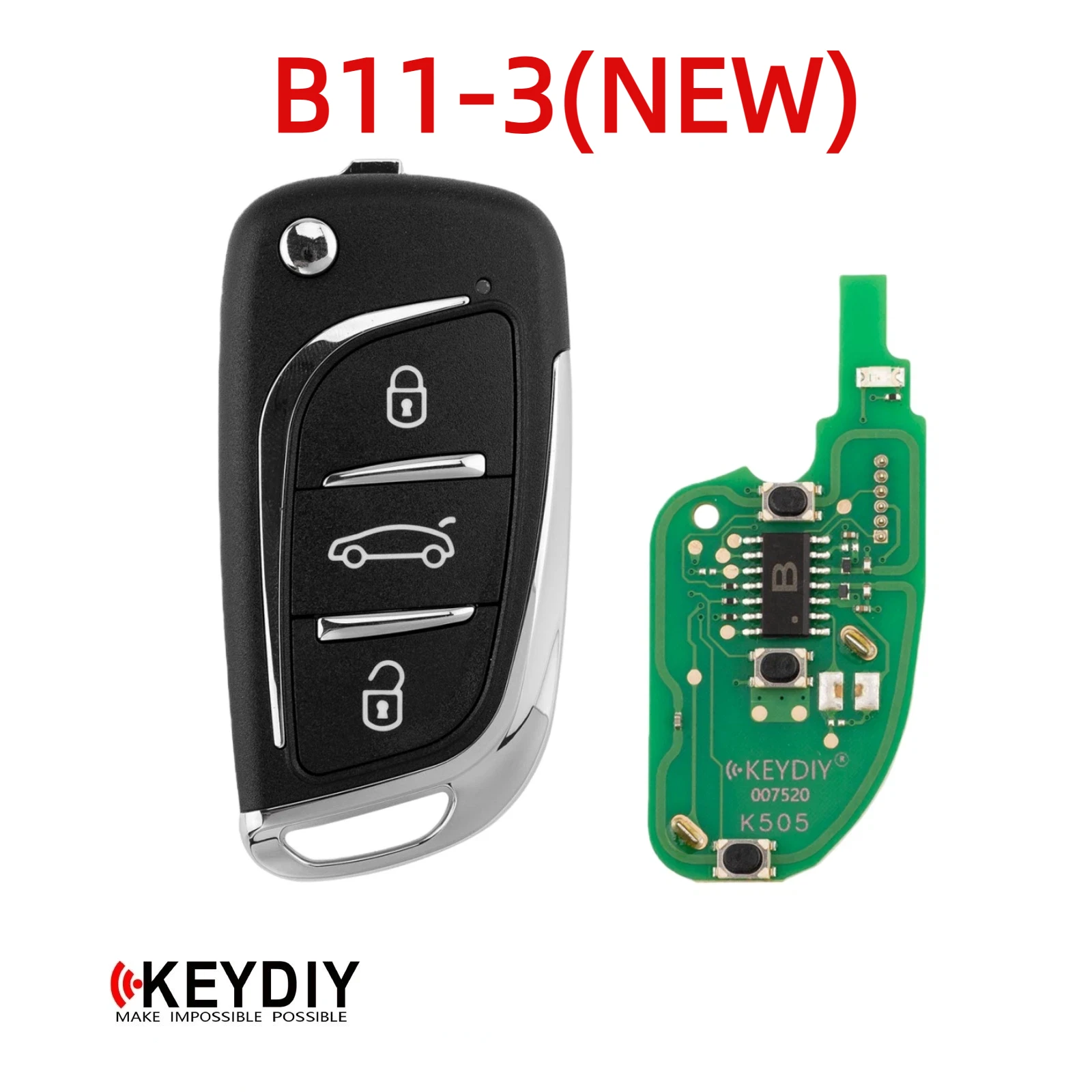 KEYDIY KD B11-3 (New) Universal Flip Remote Key 3 Buttons B Series