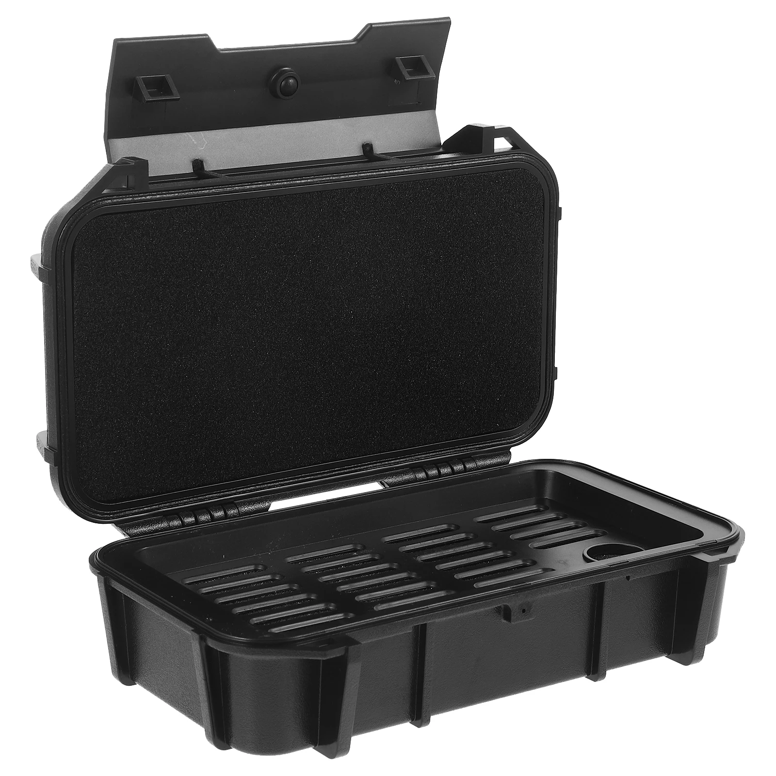 

Black Plastic Double layer Waterproof Sealed Shockproof Storage Box Camping Tools Container Airtight Case Outdoor Survival