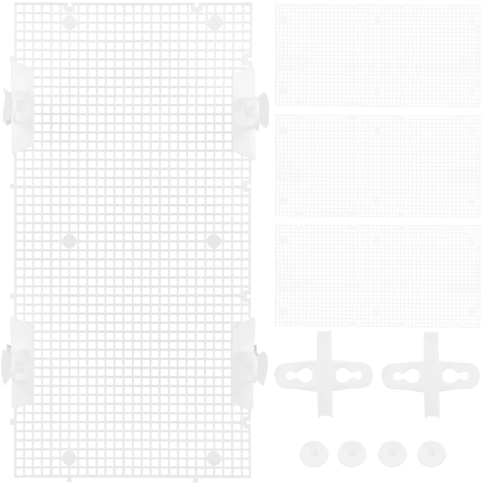 

4pcs Aquarium Grid Divider Plastic Sheet Fish Tank Isolation Plate With Suction Cups For Betta Fish Baby Fry Separation Large