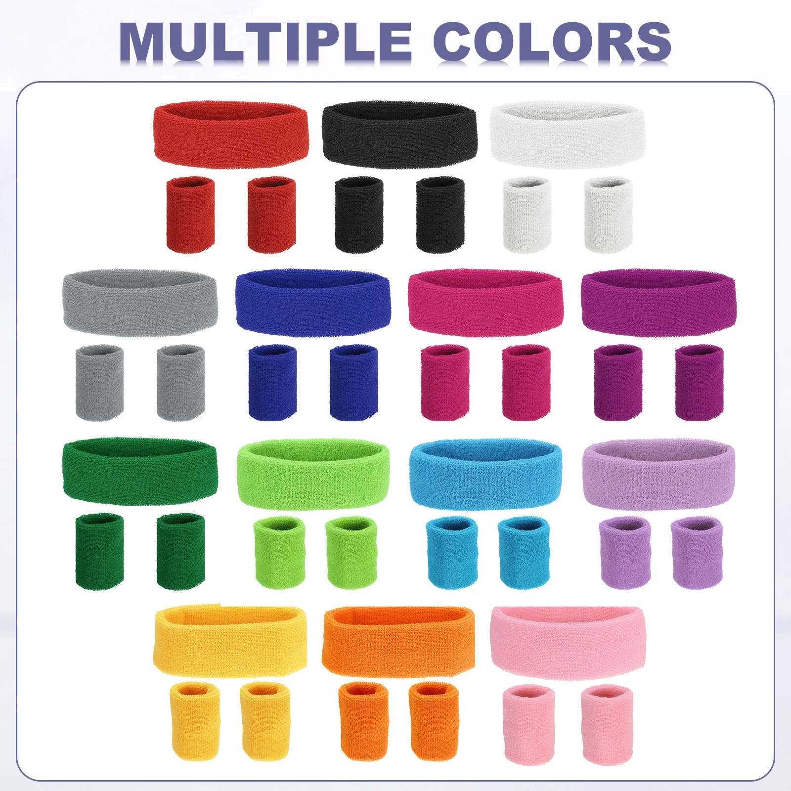 

Uxcell 7 "x 2" комплект спортивных браслетов, спортивная повязка на голову из махровой ткани, набор браслетов, влагоотводящая повязка на голову для женщин и мужчин