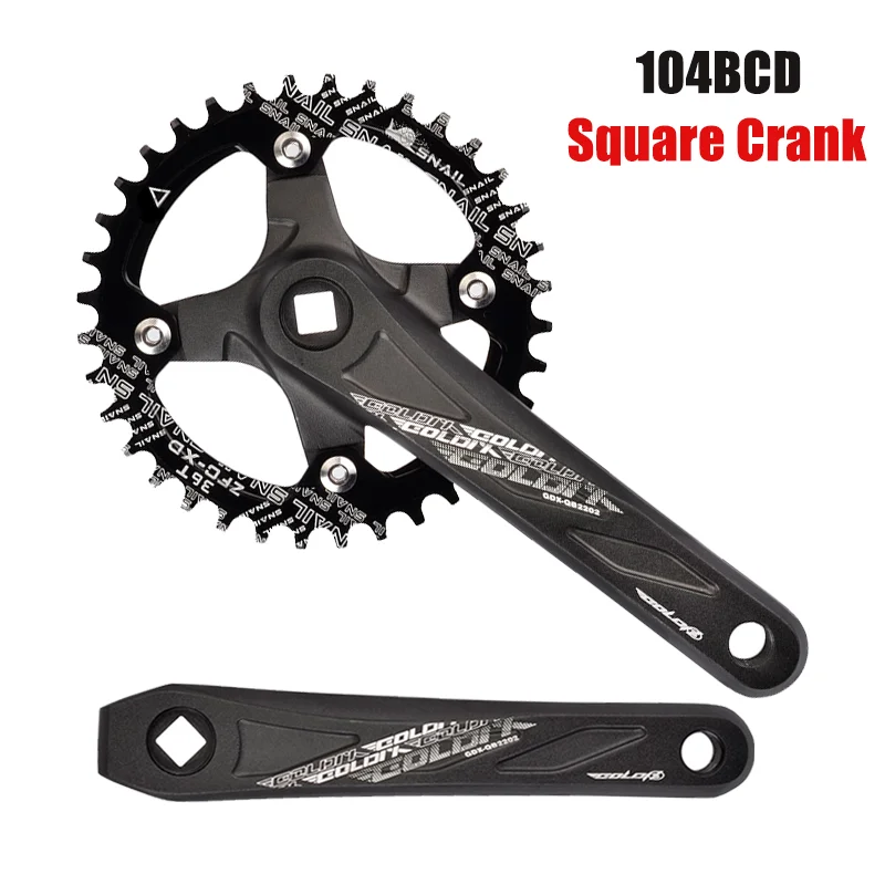 

Mtb Crankset 170mm/175mm Square Hole Crank with Bcd Crown 104 32T/34T/36T/38T/40T/42T Narrow Wide Chainring Bike Parts