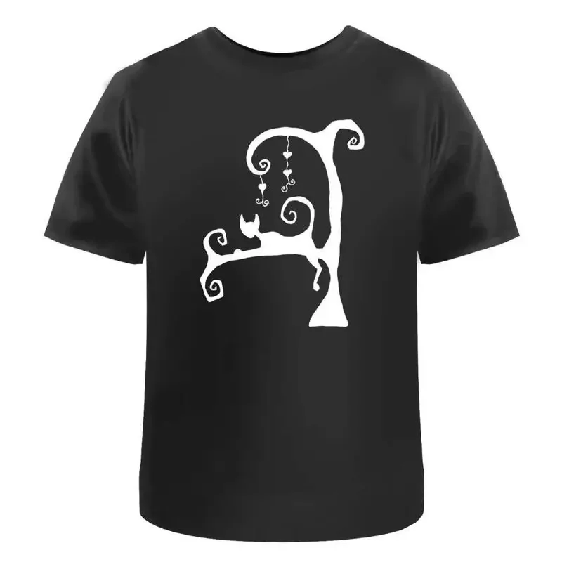 Cat In Tree Silhouette' Cotton T Shirt Ta001732