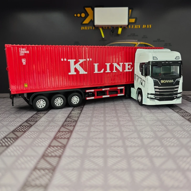 

Модель-копия грузовика Scania с контейнером, масштаб 1:50, из сплава, с подвижными элементами, расширенная версия, статическая модель, подарок