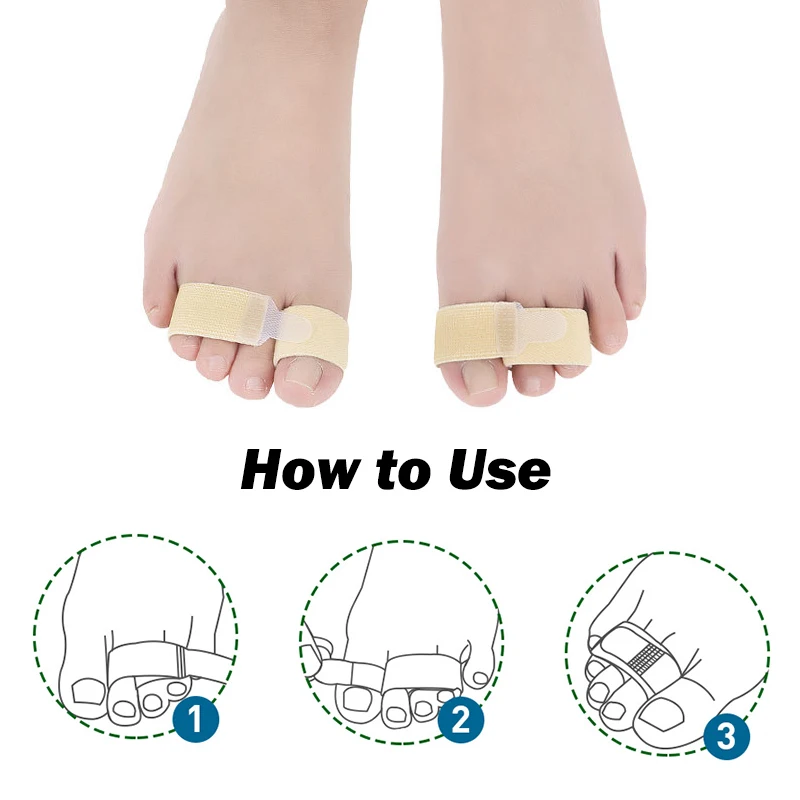 Pexmen 1/2/5/10Pcs Hammer Toe Straightener Wraps Toe Splints Bandages for Correcting Crooked & Overlapping Toes Separator