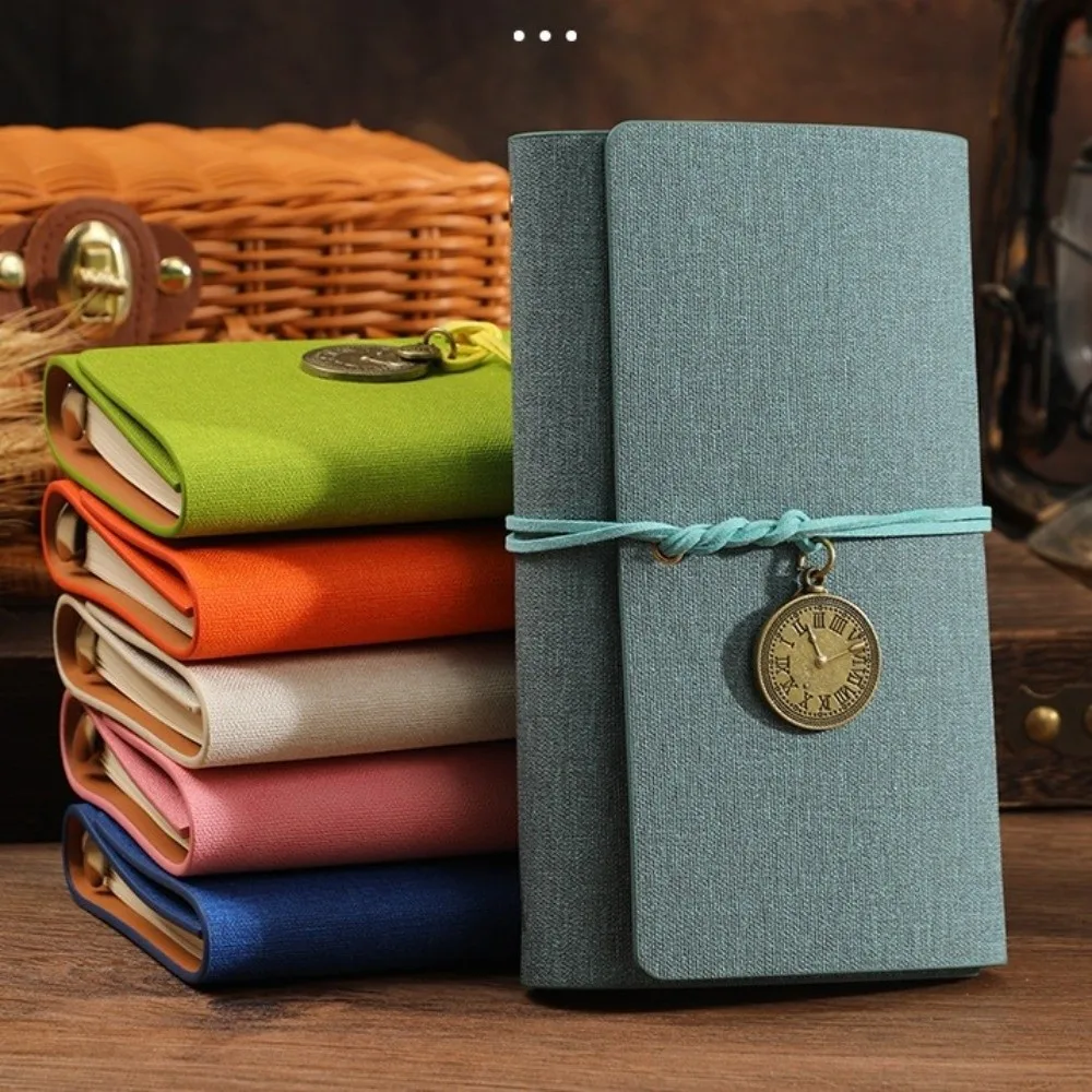 Stationery A6 Journal Notebook 6 Ring Vintage Loose Leaf Binder Refillable Multi-functional Pocket Planner Business Office